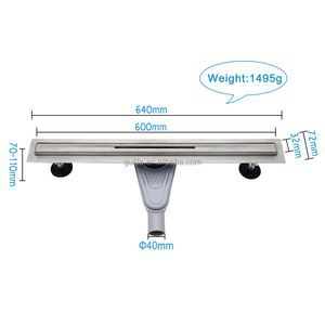 Nuovo Design in acciaio inox sottile scarico lineare pavimento <span class=keywords><strong>bagno</strong></span> di scarico rettangolare pavimento con nuovo <span class=keywords><strong>sifone</strong></span> - Product Image 6