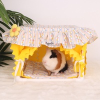 Honeybag Nid tunnel pour hamster en velours doux et coton anti-morsure, avec motifs de branches fleuries, pour hiver et été