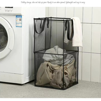 Panier à linge pliable en coton et acier, grande capacité, gain de place, pour la maison