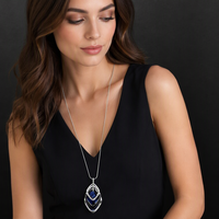 Collier long moderne pour femme avec pendentif losange multi-boucles et accent scintillant pour le quotidien et les événements spéciaux