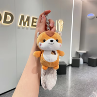 Porte-clés en peluche UYEAH, design personnalisé, mini écureuil de dessin animé, jouet en peluche doux pour enfants, porte-clés pour cadeau, voiture, téléphone portable, sac