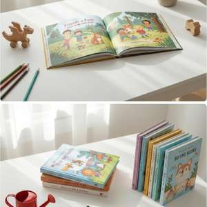 Album photo à couverture rigide durable, pages à plat, prix bas, impression personnalisée, vente en gros, livres d'histoires pour enfants - Product Image 3