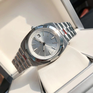Luxury 904L Stainless Steel Integrated Bracelet <b>Watch</b> Silver Brushed Dial with Date Display - Product Image 4