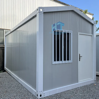Kit de maison préfabriquée modulaire en acier de 20 pieds avec toit en pente, panneau sandwich, maison préfabriquée