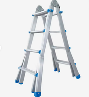 Échelle télescopique pliante en acier Xinxing 1,4 m + 1,4 m, échelle multifonction portable pour usage domestique et industriel