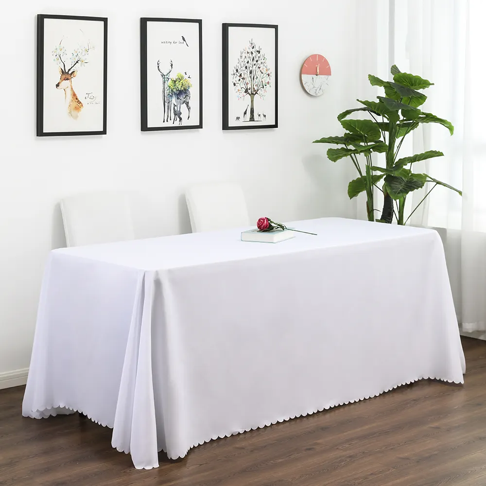 Nappe de Table rectangulaire en Polyester lavable, nappe pour mariage, Buffet, fêtes et dîner de vacances