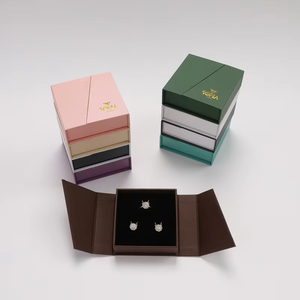 EQ EQ005 Luxury Buckle Cardboard Jewelry Gift <b>Boxes</b> with Velvet Lining-Custom Color Square Design Graduation Storage - Product Image 3