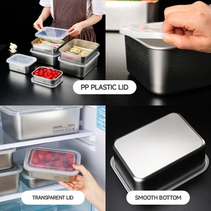 Lekfre 304 Stainless Steel Food Storage PP Flip Top Lid Dishwasher Safe Airtight Leak-Proof Eco-Friendly Modern <strong>Kitchen</strong> Design - Product Image 5