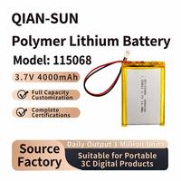 Batteries rechargeables personnalisées 3,7 V 4000 mAh, batterie Lipo QS115068 5144130, batterie en pochette pour claviers mécaniques