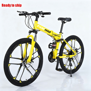 Bicicleta <span class=keywords><strong>Plegable</strong></span> de 21 Velocidades, 26 Pulgadas, Bicicleta de Montaña, Una Rueda Estándar, Doble Disco, Bicicleta para Adultos, Roja, Unisex - Product Image 4