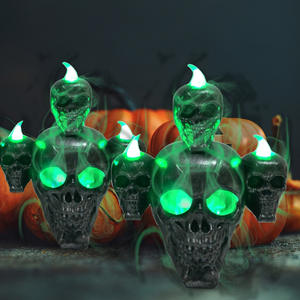 Nuevo Halloween LED Interior Exterior Luz verde Esqueleto Linterna Horror Atmósfera Adornos decorativos - Product Image 3