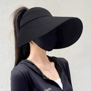 Women's Wide Brim Sun Hat Black Beige Gray Pink UV Protection Outdoor <b>Hiking</b> Beach Vacation <b>Cap</b> - Product Image 2