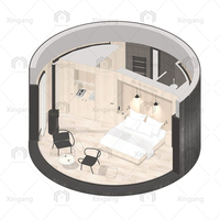 Maison intelligente de luxe moderne, design circulaire préfabriqué en acier, étanche pour l'extérieur, petite maison, construction rapide pour villas