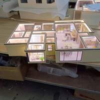 Mini modèle architectural moderne à l'échelle du matériau acrylique de design d'intérieur avec éclairage LED Solution de conception de modèle 3D