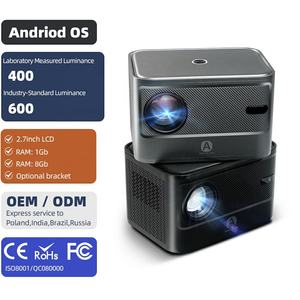 Mini projecteur portable LED Android 4K avec batterie intégrée, courte focale, stéréo HIFI pour enfants, salle de jeux, affichage mural A002 - Product Image 1