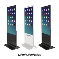 Muestra gratis 55 "Soporte de suelo interior Wifi Lcd Ir Señalización digital interactiva y pantallas Reproductor de publicidad Pantalla de visualización de quiosco