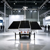 Caméras de surveillance solaires portables, remorques de vidéosurveillance solaires mobiles pour la surveillance des expositions