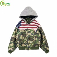 Sweat à capuche réversible camouflage en coton épais personnalisé, style streetwear rétro, avec broderie imprimée, fermeture éclair pour homme