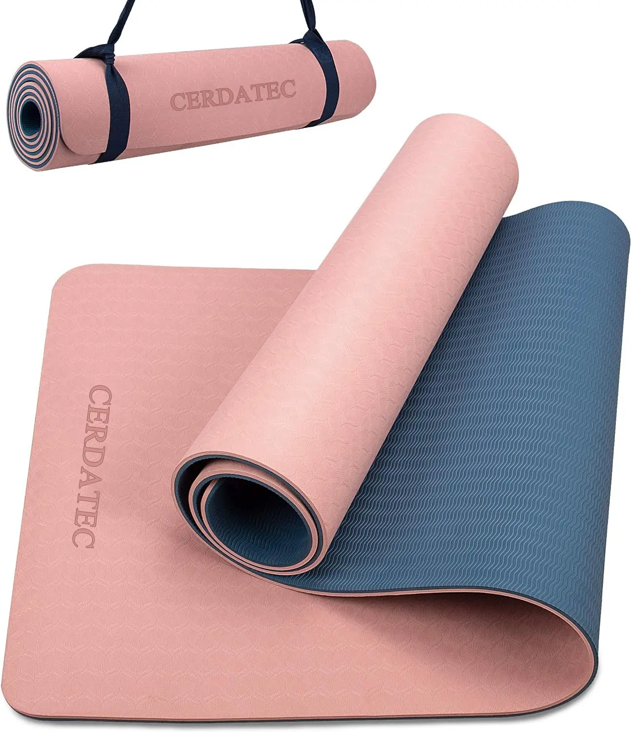 Professional Eco Non-Slip Free Carry Strap High Density Antibacterial Double-sided Custom Folding Tpe Yoga Mat