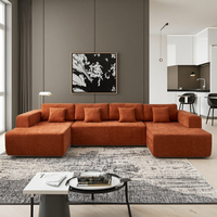 Modernes, elegantes Design U-förmiges Leinen gewebe Modulares Sofa garnitur für Apartment Villa Home Hotel Resort