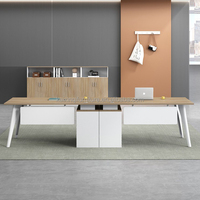 Bureau de travail en bois en forme de L moderne et personnalisé avec tiroir de rangement, fonctionnalités réglables, personnalisation du logo