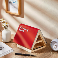 Support de livre en triangle en bois personnalisé, support fonctionnel pour repose-pages, pour la décoration de centre de table de chambre à coucher, de bureau et de bibliothèque