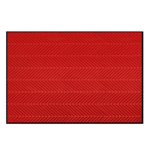 <b>Customized</b> Stripe Pattern Polyester Floor Mat Rectangle Anti Slip Commercial Entrance Gray Red Wine Red Coffee Color Spot Clean - Product Image 2