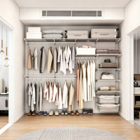 Organisateur de vêtements à cadre en métal moderne armoire de type debout avec dressing ouvert pour chambre salon rangement réglable