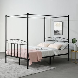 Большая черная металлическая рамка для кровати с навесом - Product Image 1