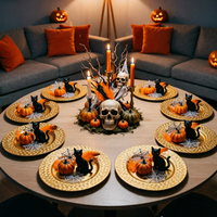 Assiette de présentation dorée tissée de luxe pour mariages : Sublimez instantanément les tables sombres en banquets élégants avec cette magnifique décoration.