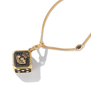 Collana con Ciondolo Cubo 3D CZ Nero, Corona, Alfabeto, Smiley, Dado, Gioielli Scintillanti Streetwear per Donna - Product Image 2