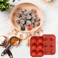 Moule à Chocolat en Silicone 6 Trous Boule Hémisphère de 5 cm de Diamètre pour la Cuisson DIY Ice Cube Dome Mousse Gâteau Savon-Outil de Pâtisserie