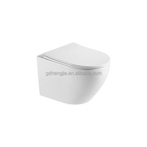 Prix de gros <span class=keywords><strong>toilette</strong></span> P-trap salle de bain mural sans rebord couverture de siège souple ingénierie blanc en céramique <span class=keywords><strong>toilette</strong></span> tenture murale <span class=keywords><strong>toilette</strong></span> - Product Image 1