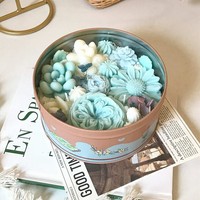 Boîte ronde en fer pour desserts et bougies aromatiques en forme de plante florale, cadeaux d'anniversaire de niche, souvenirs, parfums d'intérieur