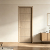 Porte intérieure en bois de style moderne à 5 panneaux – Idéale pour les chambres et les hôtels
