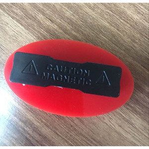 <b>Magnetic</b> Badge Holder Plastic Red Oval With Silver <b>Bar</b> For Work Badges And Name Tags - Product Image 4