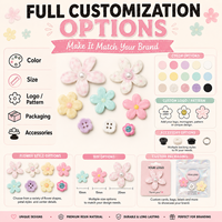 Breloques personnalisées en forme de fleurs pour Crocs, breloques en résine pour sabots avec support broche, multi-usages, OEM ODM, vente en gros