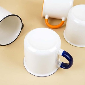 Taza de <span class=keywords><strong>café</strong></span> de cerámica en blanco de sublimación ecológica con logotipo personalizado, Taza de cerámica de 350ml y 11oz con borde de color y Asa - Product Image 6