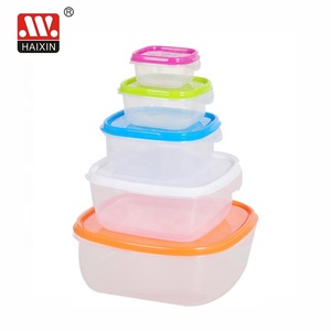 Cuisine réutilisable personnalisée passe au micro-ondes 5 pièces en plastique transparent pour réfrigérateur ensemble de récipients de stockage des aliments avec couvercle - Product Image 3