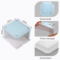 Boîte à gâteaux pliable blanche de nouvelle conception de qualité supérieure 10 pouces avec base solide boîtes à gâteaux à bordure en plastique transparent pour cadeau de fête