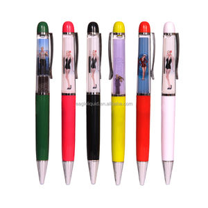 Пластиковая Женская ручка-полоска для платья, необычные подарки, ручка с жидким гелевым маслом, плавающая ручка с раздвижной панелью для женщин - Product Image 1