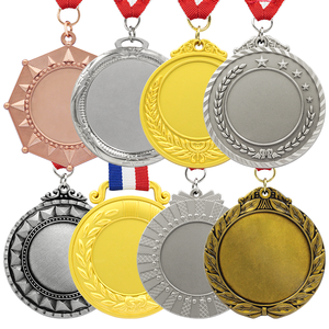 Médaille personnalisée en alliage de zinc émaillé, or, argent, bronze, pour le sport, avec logo 3D gravé au laser, conception OEM, médaille vierge sur mesure - Product Image 3