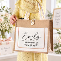 Sac fourre-tout personnalisé en toile de jute, sac cadeau personnalisé, fermeture à bouton, sac de shopping réutilisable, sac fourre-tout avec poche avant