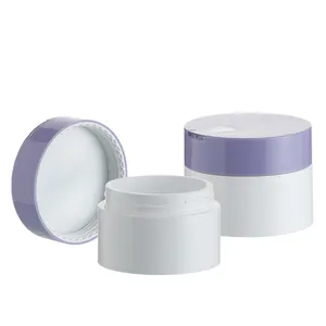 NEW 50g 100G Empty Refillable Cosmetic Containers White PP Replacement Cosmetic Packaging Plastic Cream Jar With Spatula