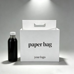 Boîte de <span class=keywords><strong>transport</strong></span> Kraft pour café, thé au <span class=keywords><strong>lait</strong></span>, boissons à emporter, lot de 4, avec poignée, personnalisable, pour vin, bière, cadeaux, en carton - Product Image 1