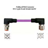 Câble de communication Fieldbus M12 B-Coded Profibus DP 5 broches pour système d'automatisation Siemens PLC, alimentation IP67, en cuivre