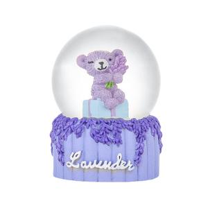 Mignon ours violet lavande brillant, mini boule de cristal, design de dessin animé, cadeau d'anniversaire pour enfants, ornement en résine de bureau pour étudiants, boîte en papier - Product Image 5