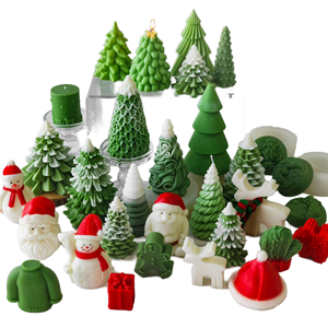 Moldes de Silicona 3D para Velas con Diseño de Árbol de Navidad, Papá Noel, Alce, Hombre de Jengibre y Muñeco de Nieve, Herramientas para Hacer Pasteles - Product Image 1