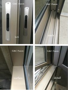 Fuson garanzia di qualità doppio 3 tracce finestra scorrevole in alluminio finestre e porte in alluminio vetro doppio vetro finestre scorrevoli - Product Image 5