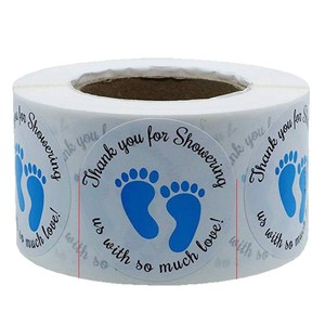 Rollo de pegatinas con huellas de bebé, decoraciones de papel con impresión digital para fiesta de baby shower - Product Image 5